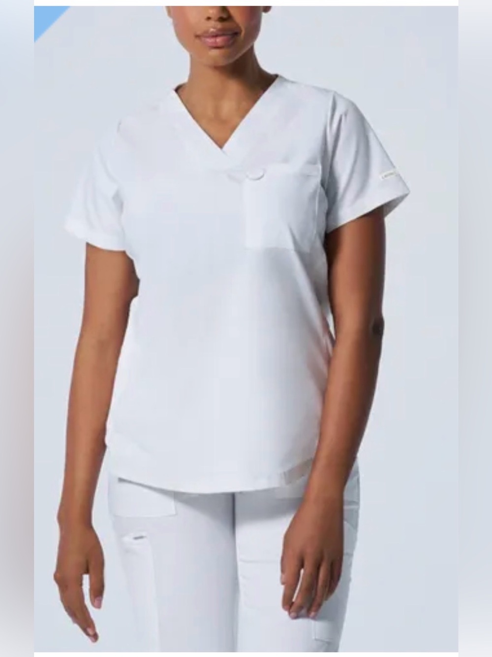 Landau ProFlex Medical Scrub Set White Sz Small EUC